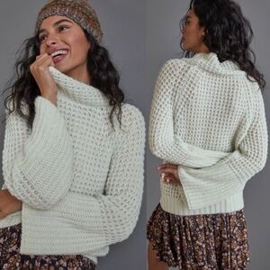 Anthropologie Cream Knit Sweater